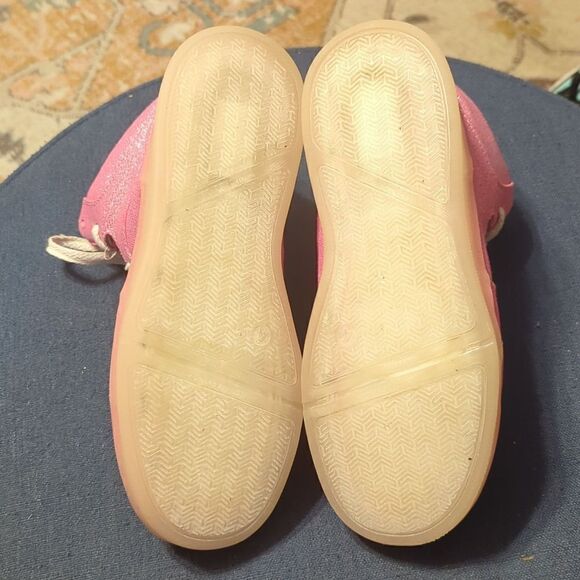 Fuscia Rechargeable Color Changing Light Up LED pink sparkle Hi top, dance shoe - Picture 9 of 12